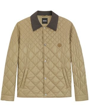 BOSS Water-Repellent Quilted Field Jacket - Green
