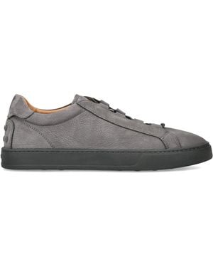 Tod's Leather Elastic Cassetta Trainers - Grey