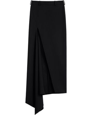 Givenchy Wool Slashed Midi Skirt - Black