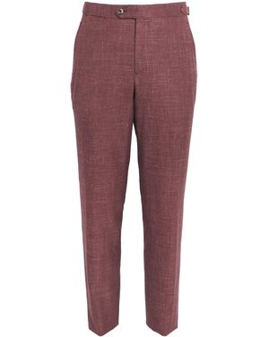 Isaia Wool-Cashmere-Silk-Linen Sanita Trousers - Purple
