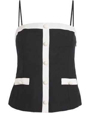 Jonathan Simkhai Linen-Blend Eleanor Cami Top - Black
