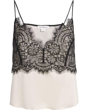 GOOD AMERICAN Satin Lace-Trim Camisole - Grey