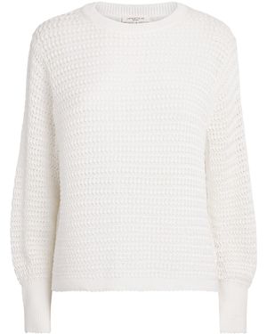 Lafayette 148 New York Cotton Open-Knit Jumper - White