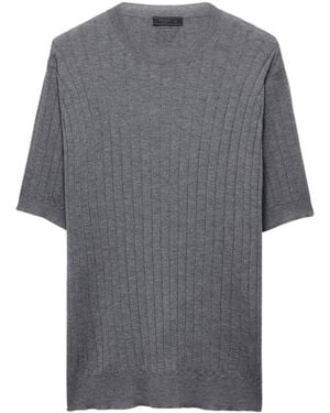 Prada Cashmere-Silk Rib-Knit Jumper - Grey