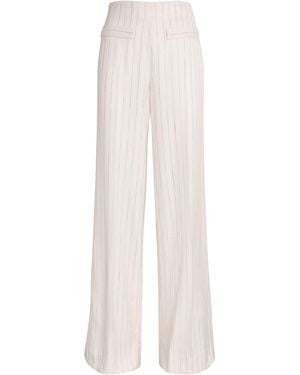 Sandro Sequinned Stripe Trousers - White