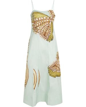 Ulla Johnson Cotton Poplin Vesela Midi Dress - White