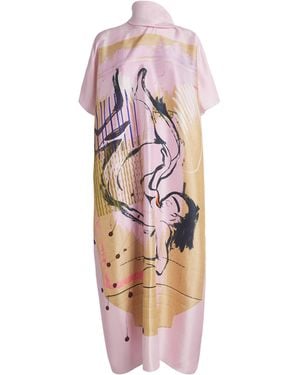 ROKSANDA Silk Oshsone Midi Dress - Pink