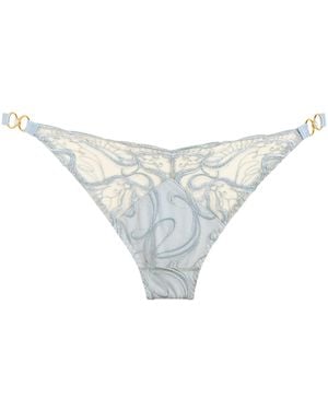 Bordelle Embroidered Pearl Briefs - White