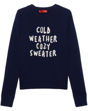 MAX&Co. Wool-Cashmere Embroidered Jumper - Blue
