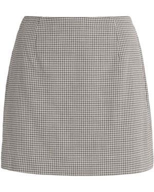 Rag & Bone Wool Plaid Mini Skirt - Gray