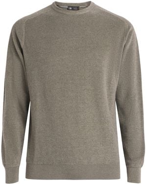 Colombo Cashmere-Aloe Crew-Neck Sweater - Grey