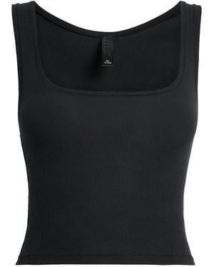 Skims Cotton Ribbed Cropped Tank Top - Black