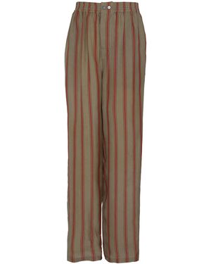 Saint Laurent Stripe Wide-Leg Pants - Brown