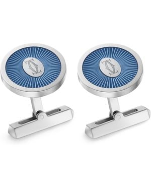 Cartier Sterling Double C De Cufflinks - Blue