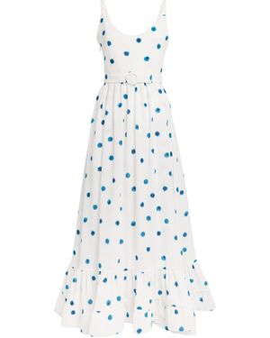Edeline Lee Georgette Olivier Midi Dress - White