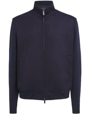 Paul & Shark Virgin Wool-Cashmere Hybrid Jacket - Blue