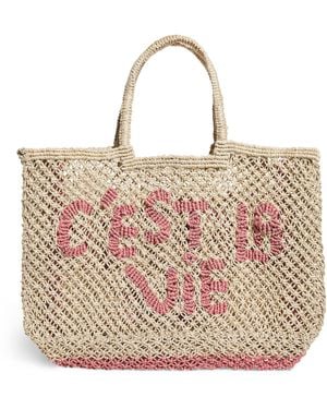 The Jacksons Jute C'Est La Vie Lavinia Tote Bag - Natural