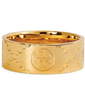 Tory Burch Double T Monogram Ring - Metallic