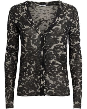 JOSEPH Cashmere Jacquard Cashair Aisha Cardigan - Black
