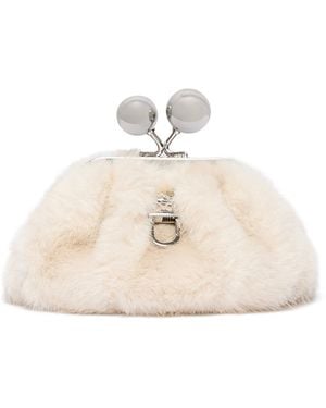 Weekend by Maxmara Small Faux Fur Pasticcino Clutch Bag - Natural