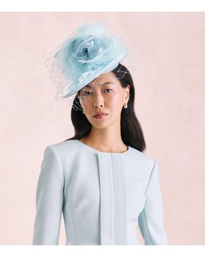 Victoria Grant Parasisal Straw Signature Top Hat - White