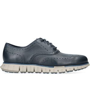Cole Haan Leather Zerøgrand Wingtip Oxford Shoes - Blue