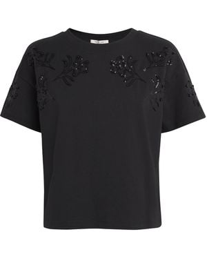 Rag & Bone Cotton Beaded Kelly T-Shirt - Black