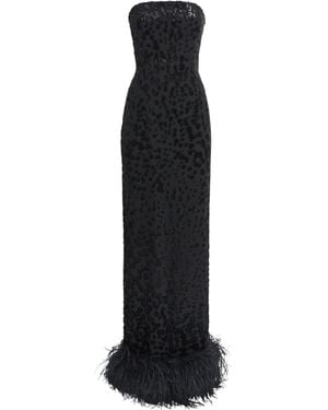 16Arlington Feather-Trim Frasia Strapless Gown - Black