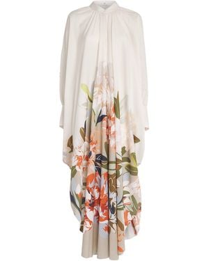 Adam Lippes Cotton Floral Rysa Maxi Dress - White