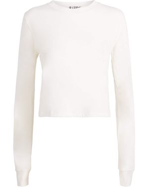 ÉTERNE Long-Sleeve Cropped T-Shirt - White