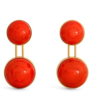 Alaïa Small Sphere Pendant Drop Earrings - Red