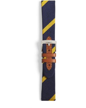 Polo Ralph Lauren Silk Stripe Watch Strap - Blue