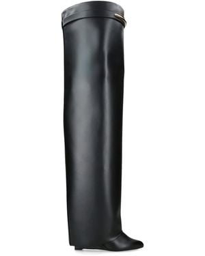 Givenchy Leather Shark Pinch Over-The-Knee Boots 90 - Black