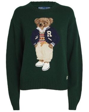 Polo Ralph Lauren Collegiate Polo Bear Knit Jumper - Green
