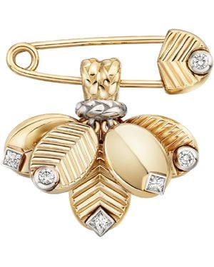 Cartier And Diamond Grain De Café Brooch - Metallic
