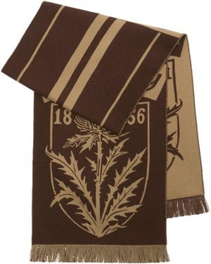 Burberry Wool Thistle Shield Scarf - Brown