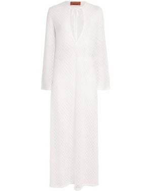 Missoni Metallic Knit Kaftan - White
