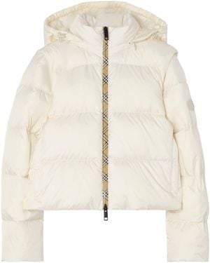 Burberry Langdale Detachable-Sleeve Puffer Jacket - Natural