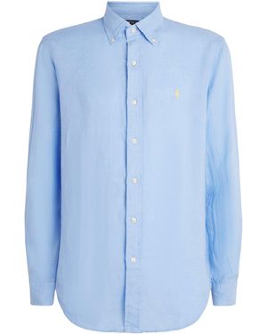 Polo Ralph Lauren Linen Custom-Fit Shirt - Blue