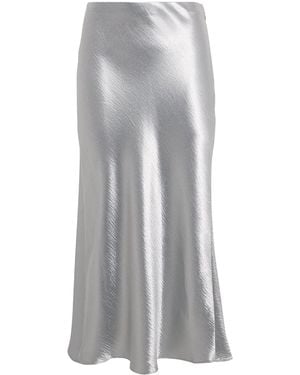 Tory Burch Satin Midi Skirt - Grey
