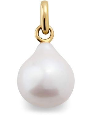Monica Vinader Small Vermeil And Baroque Pearl Pendant Charm - White