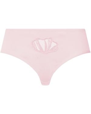 Hanro Cotton Lace-Detail Rosaria Briefs - Pink