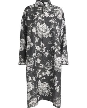 Eskandar Linen A-Line Paneled Jacket - Gray