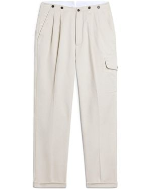 dunhill Cotton Double-Pleat Chinos - White