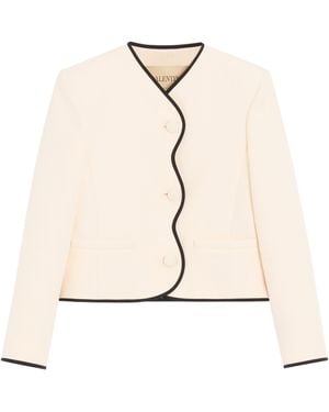 Valentino Wool-Silk Crepe Jacket - Natural