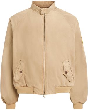 CHERRY LA Sun-Faded Championship Bomber Jacket - Natural