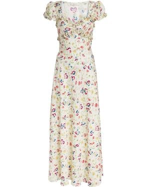 Doen Silk-Blend Satin Valerine Maxi Dress - Metallic