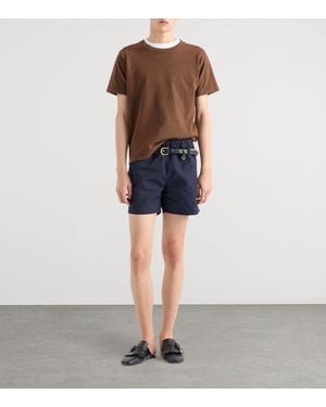 Prada Cotton Knit Triangle T-Shirt - Blue