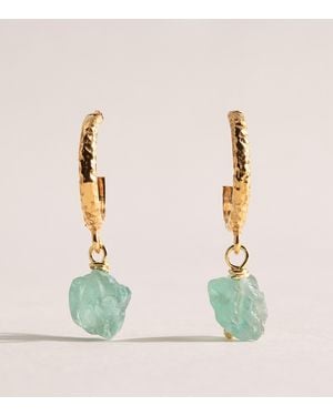 Hermina Athens Plated Hoop Earrings - Green