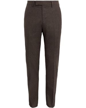 Lardini Virgin Wool Check Trousers - Grey